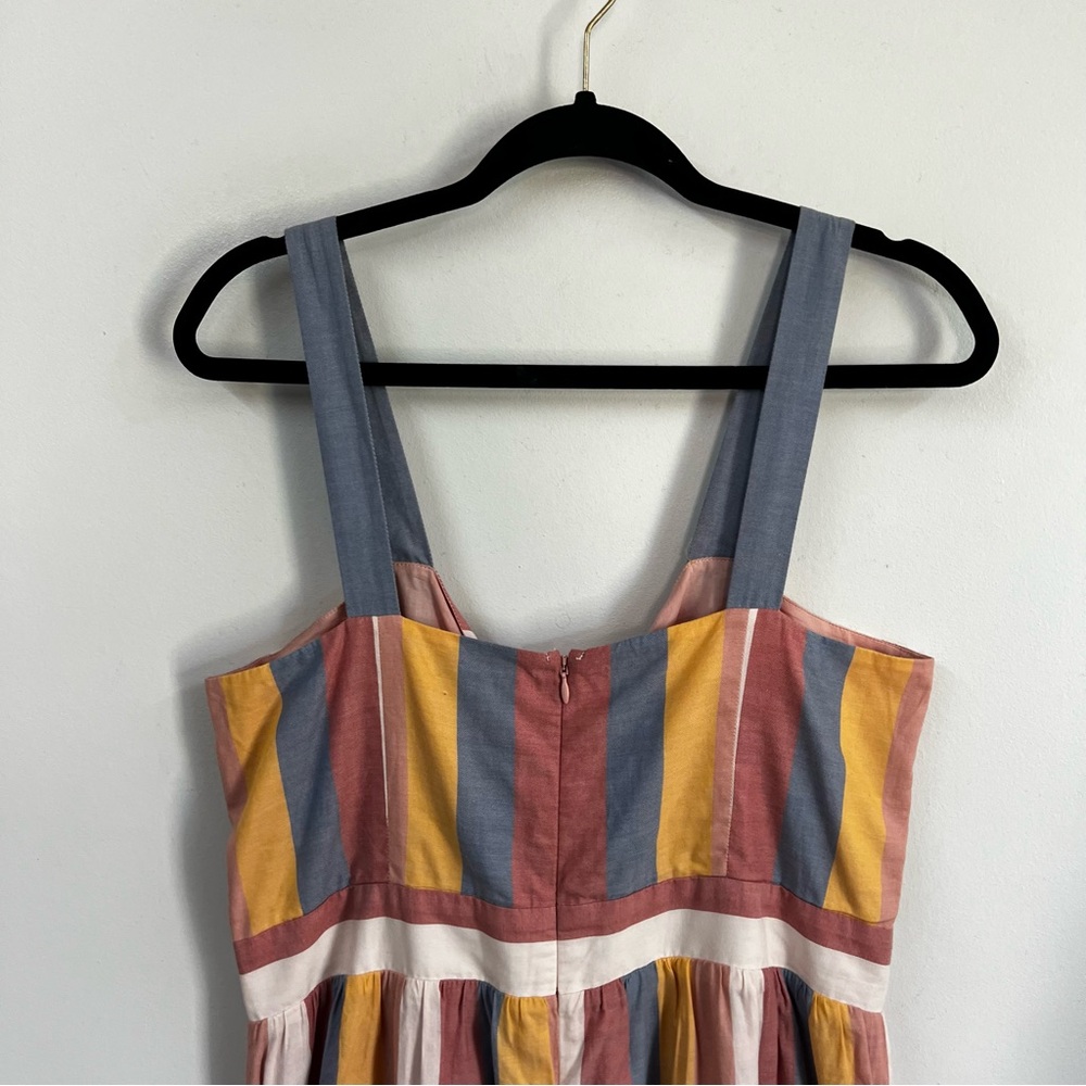 Madewell Sherbet Stripe Tie Front Cutout Dress - Picture 10 of 14